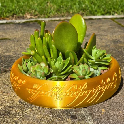 One Ring Succulent Planter Decor, One Ring Cacti & Bonsai Planter & Catchall, Unique Ring Jar for Cacti, Bonsai & Decor, Inspired by The Legendary Ring, Gift for The Ring Fans